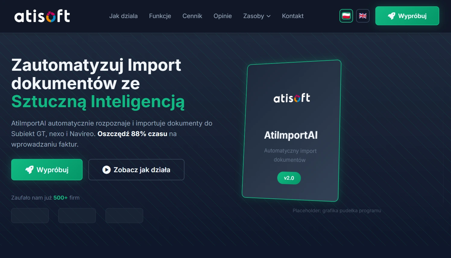 AtiImportAI - Landing page produktu do importu faktur AI - zdjęcie 1