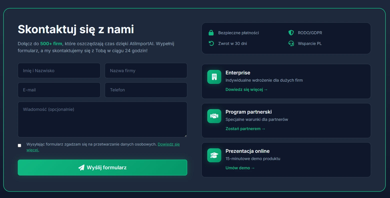 AtiImportAI - Landing page produktu do importu faktur AI - zdjęcie 3