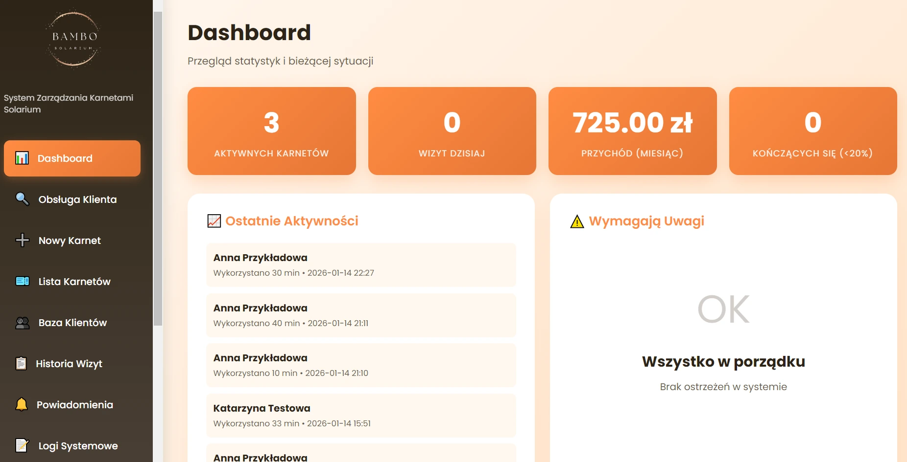 BAMBO Solarium - System zarządzania salonem - zdjęcie 1