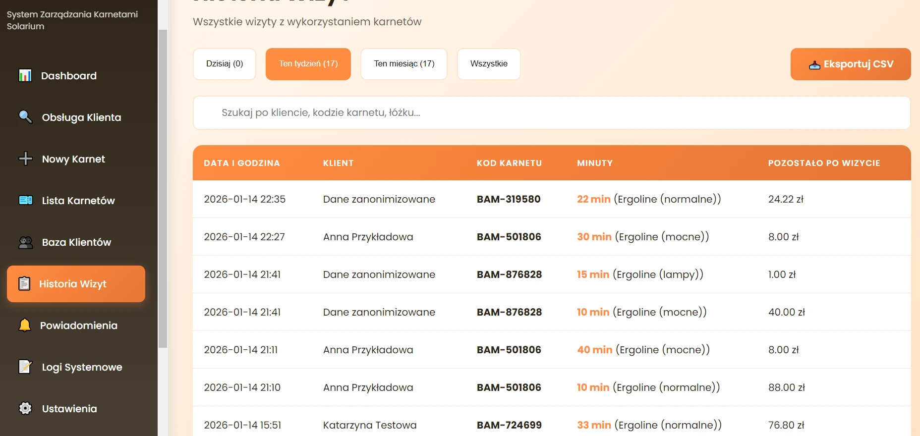 BAMBO Solarium - System zarządzania salonem - zdjęcie 3